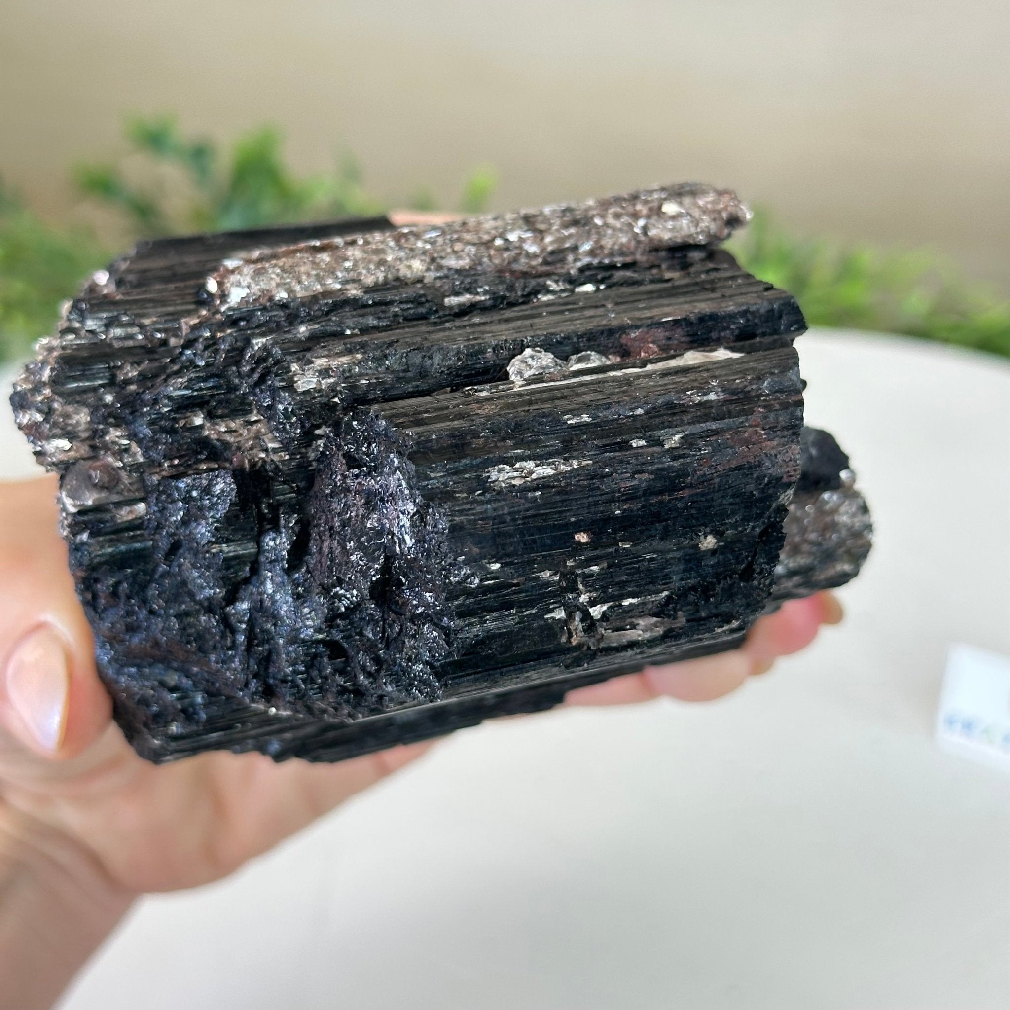 Black Tourmaline Cluster, 2.8 lbs and 4.9" Long #3302BT - 020 - Brazil GemsBrazil GemsBlack Tourmaline Cluster, 2.8 lbs and 4.9" Long #3302BT - 020Small Clusters with Flat Bases3302BT - 020