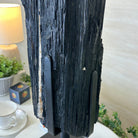 Black Tourmaline Cluster on a Metal Stand, 51.8 lbs and 27" Tall 6020 - 0009 - Brazil GemsBrazil GemsBlack Tourmaline Cluster on a Metal Stand, 51.8 lbs and 27" Tall 6020 - 0009Clusters on Wood Bases6020 - 0009