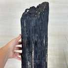 Black Tourmaline Cluster on a Metal Stand, 51.8 lbs and 27" Tall 6020 - 0009 - Brazil GemsBrazil GemsBlack Tourmaline Cluster on a Metal Stand, 51.8 lbs and 27" Tall 6020 - 0009Clusters on Wood Bases6020 - 0009