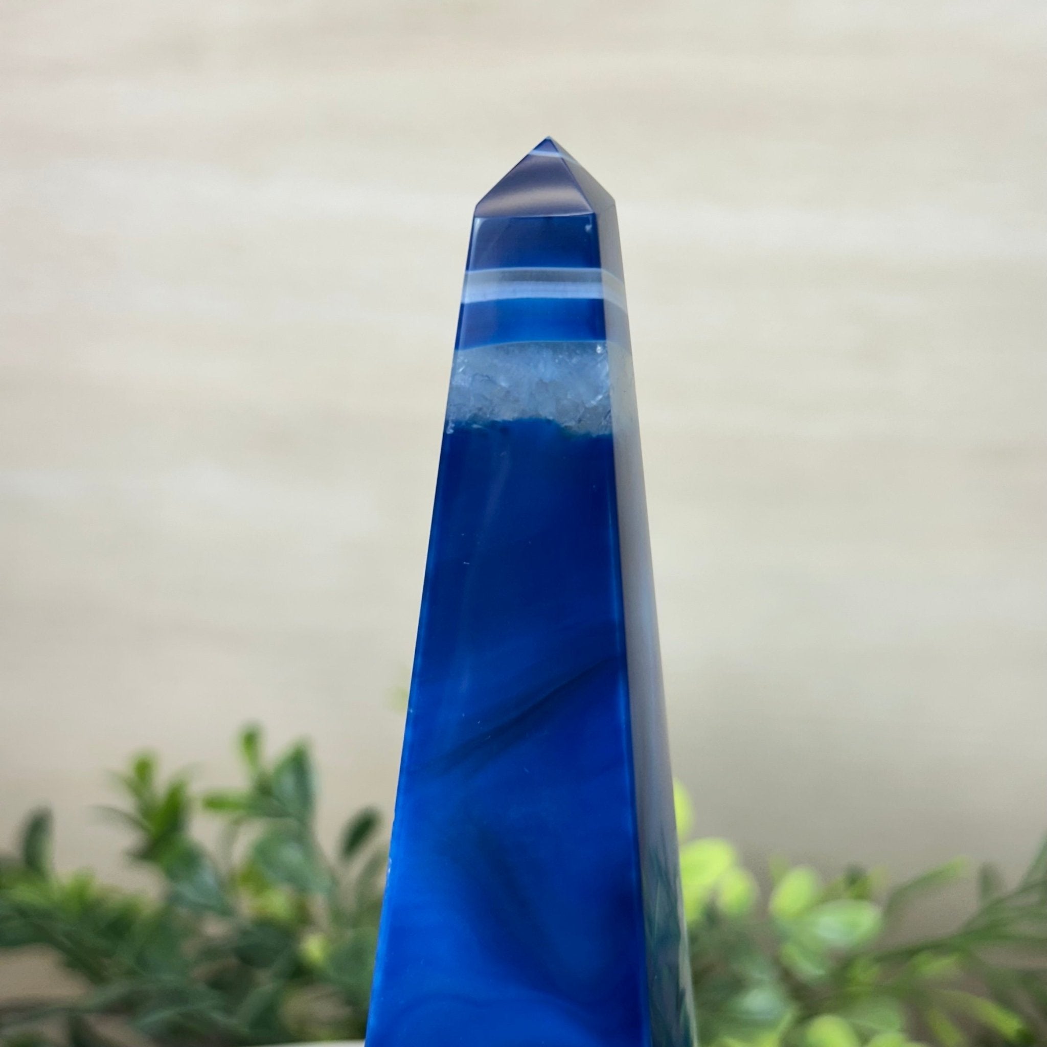 Blue Agate 4 - Sided Obelisk Tower, 7.5" Tall #3104BL - 007 - Brazil GemsBrazil GemsBlue Agate 4 - Sided Obelisk Tower, 7.5" Tall #3104BL - 007Obelisks3104BL - 007