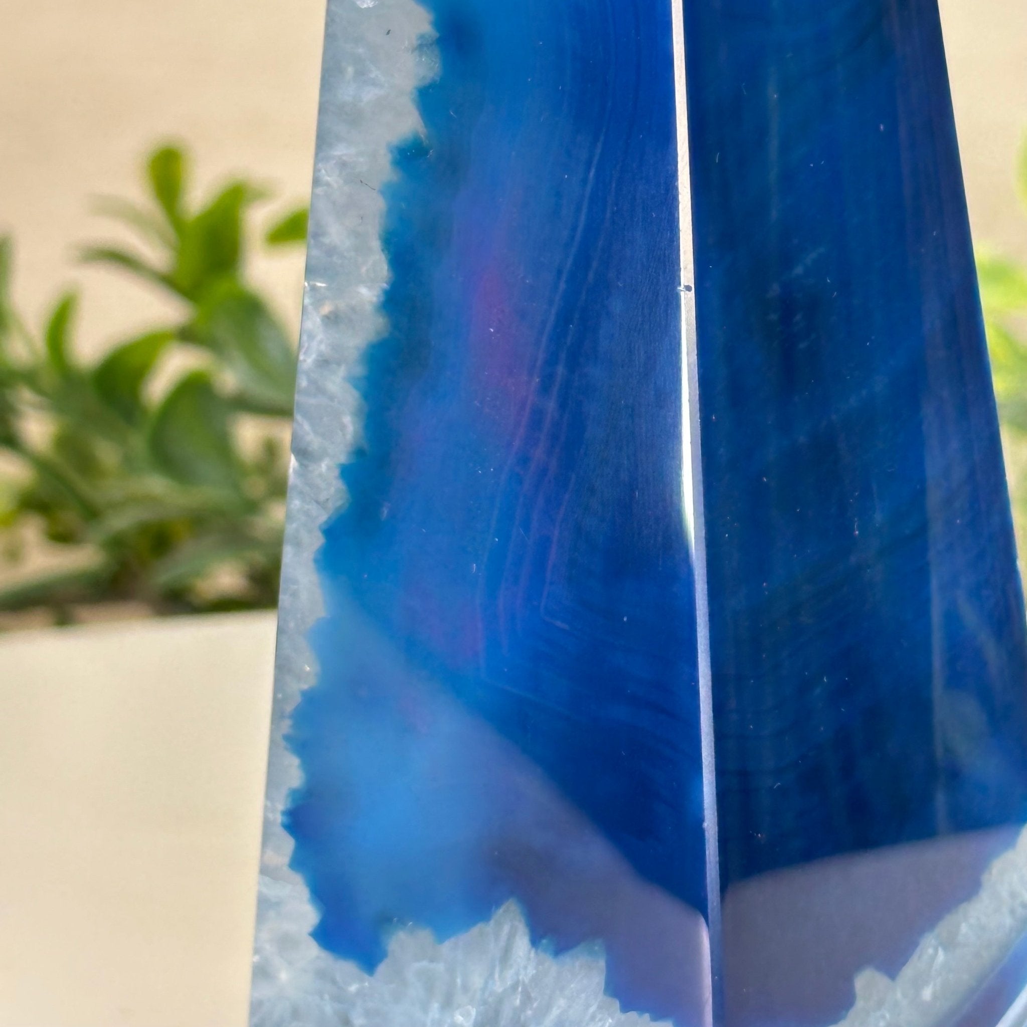 Blue Agate 4 - Sided Obelisk Tower, 7.5" Tall #3104BL - 007 - Brazil GemsBrazil GemsBlue Agate 4 - Sided Obelisk Tower, 7.5" Tall #3104BL - 007Obelisks3104BL - 007