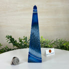 Blue Agate 4 - Sided Obelisk Tower, 7.5" Tall #3104BL - 007 - Brazil GemsBrazil GemsBlue Agate 4 - Sided Obelisk Tower, 7.5" Tall #3104BL - 007Obelisks3104BL - 007