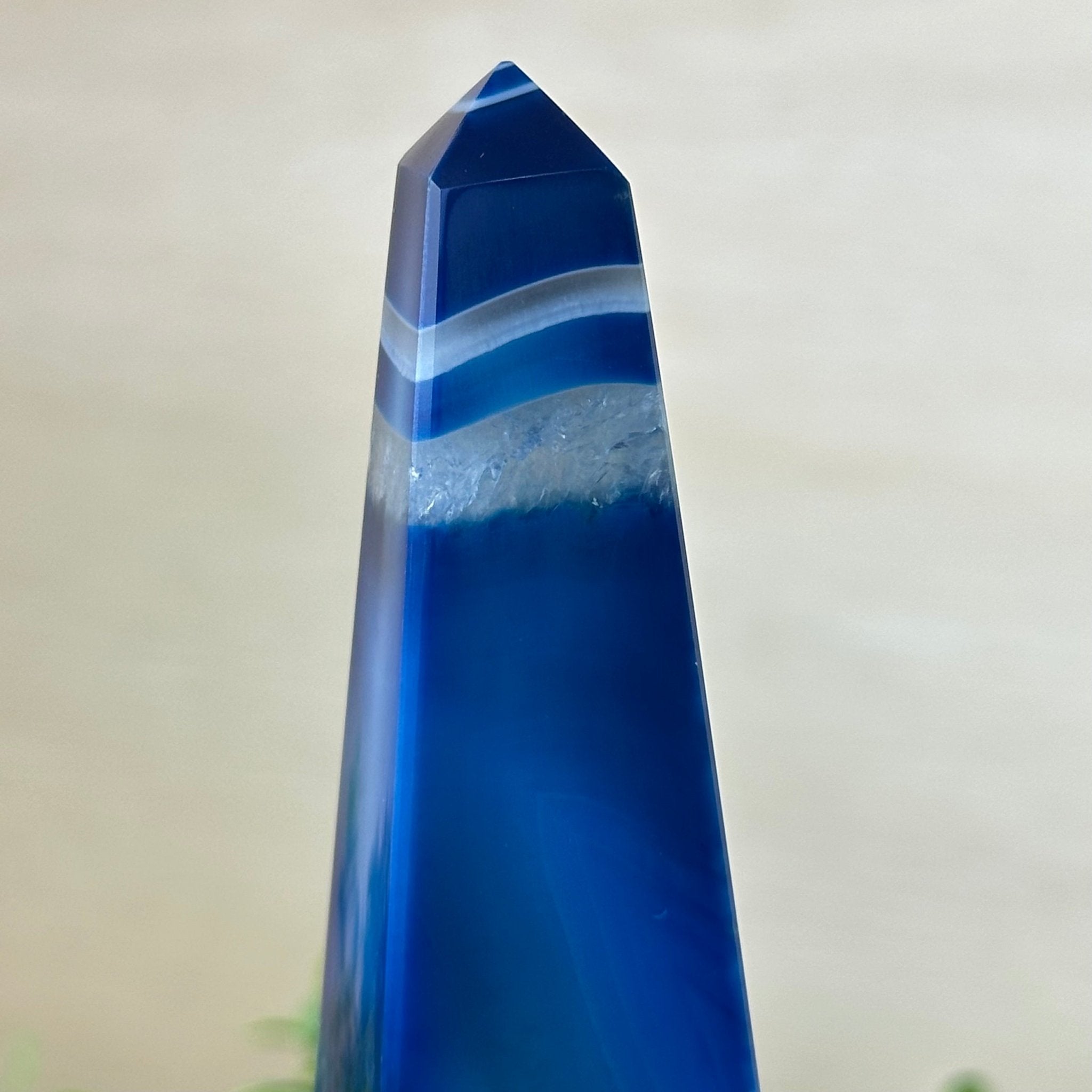 Blue Agate 4 - Sided Obelisk Tower, 7.5" Tall #3104BL - 007 - Brazil GemsBrazil GemsBlue Agate 4 - Sided Obelisk Tower, 7.5" Tall #3104BL - 007Obelisks3104BL - 007