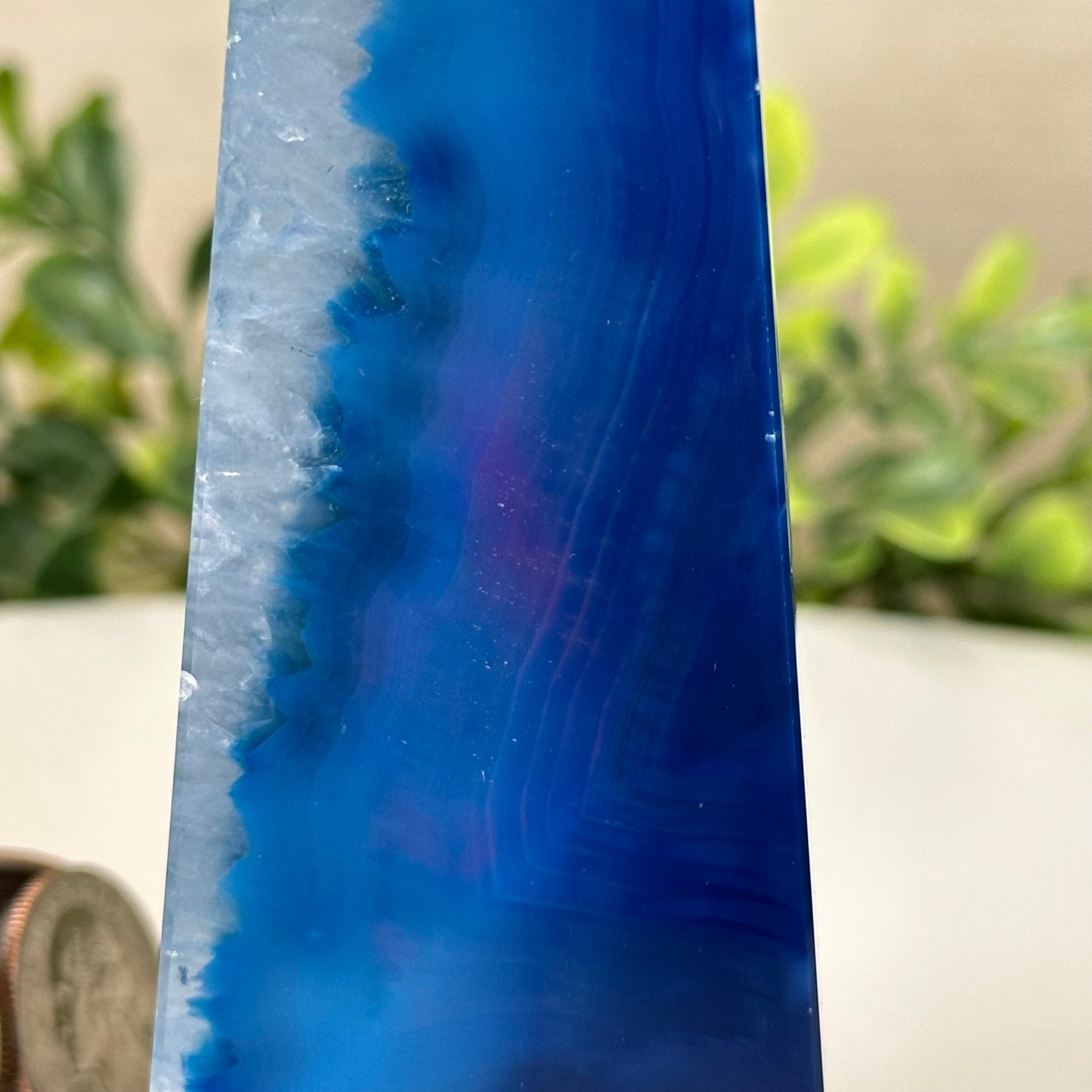 Blue Agate 4 - Sided Obelisk Tower, 7.5" Tall #3104BL - 007 - Brazil GemsBrazil GemsBlue Agate 4 - Sided Obelisk Tower, 7.5" Tall #3104BL - 007Obelisks3104BL - 007