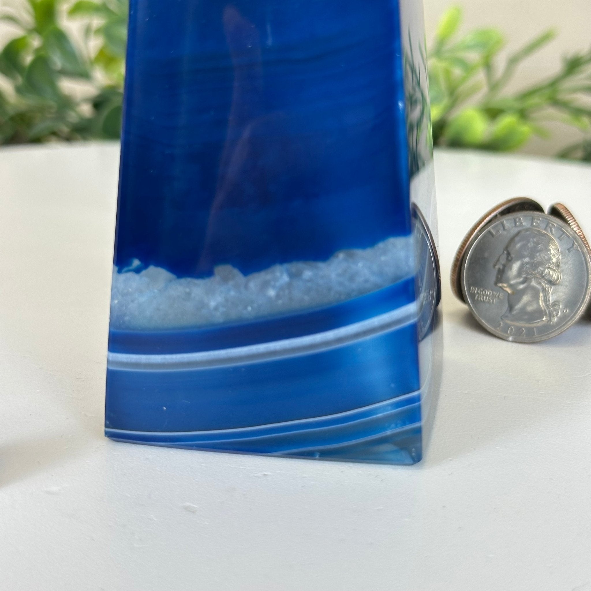 Blue Agate 4 - Sided Obelisk Tower, 7.5" Tall #3104BL - 007 - Brazil GemsBrazil GemsBlue Agate 4 - Sided Obelisk Tower, 7.5" Tall #3104BL - 007Obelisks3104BL - 007