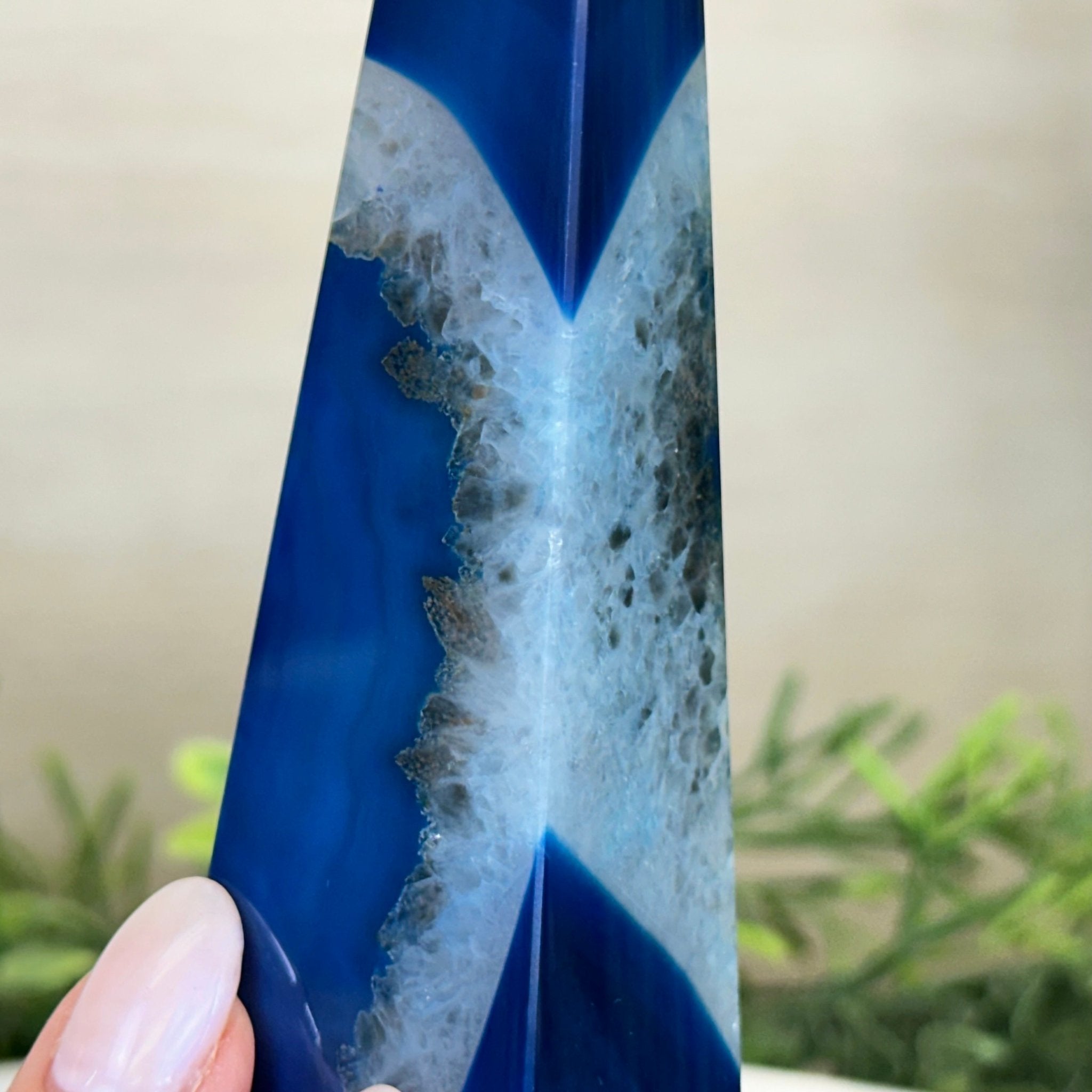 Blue Agate 4 - Sided Obelisk Tower, 7.6" Tall #3104BL - 004 - Brazil GemsBrazil GemsBlue Agate 4 - Sided Obelisk Tower, 7.6" Tall #3104BL - 004Obelisks3104BL - 004