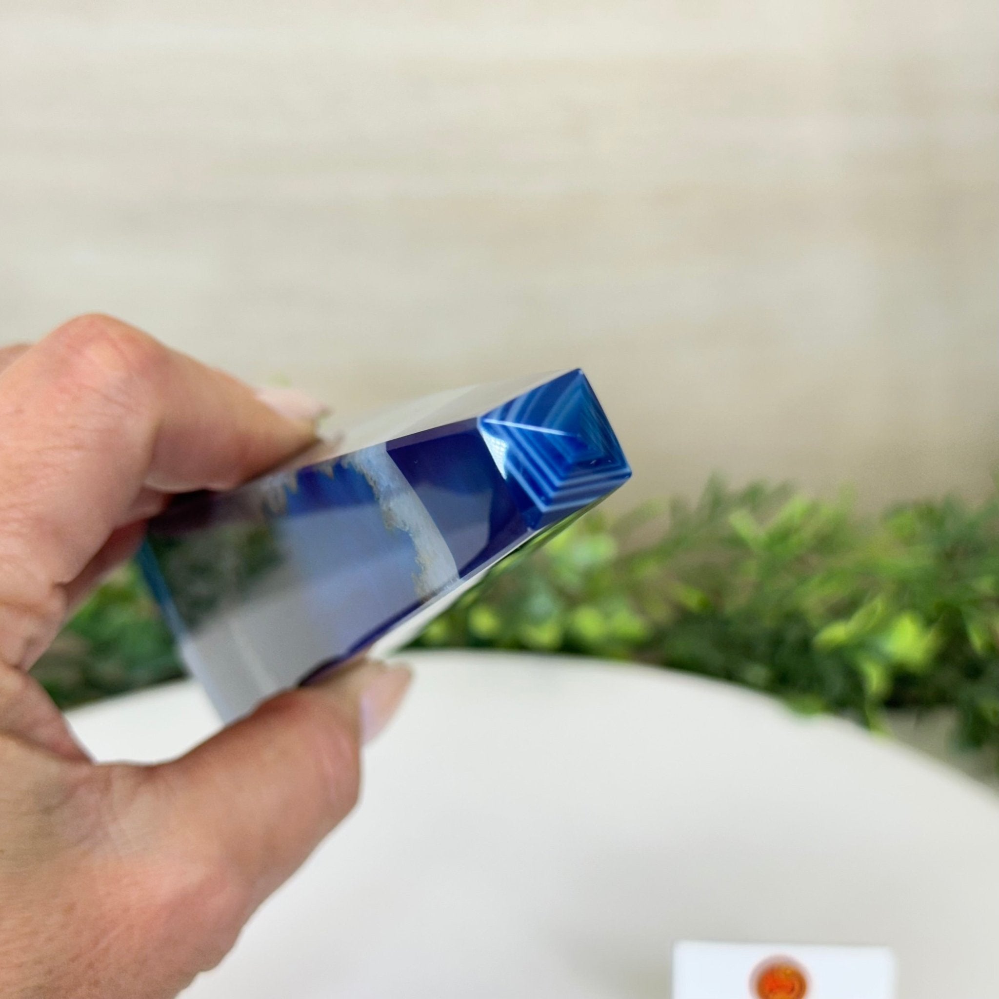 Blue Agate 4 - Sided Obelisk Tower, 7.6" Tall #3104BL - 004 - Brazil GemsBrazil GemsBlue Agate 4 - Sided Obelisk Tower, 7.6" Tall #3104BL - 004Obelisks3104BL - 004