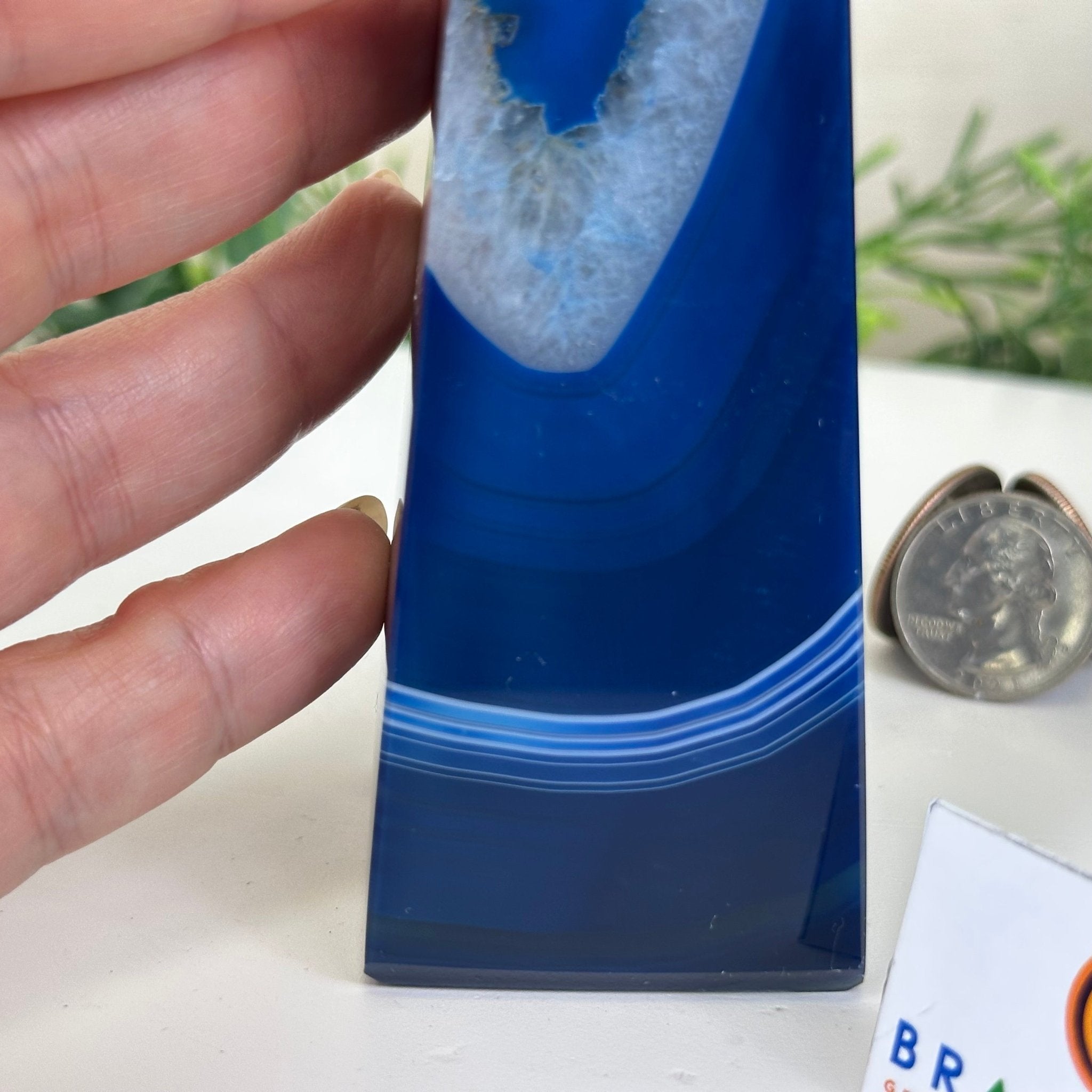 Blue Agate 4 - Sided Obelisk Tower, 7.6" Tall #3104BL - 004 - Brazil GemsBrazil GemsBlue Agate 4 - Sided Obelisk Tower, 7.6" Tall #3104BL - 004Obelisks3104BL - 004
