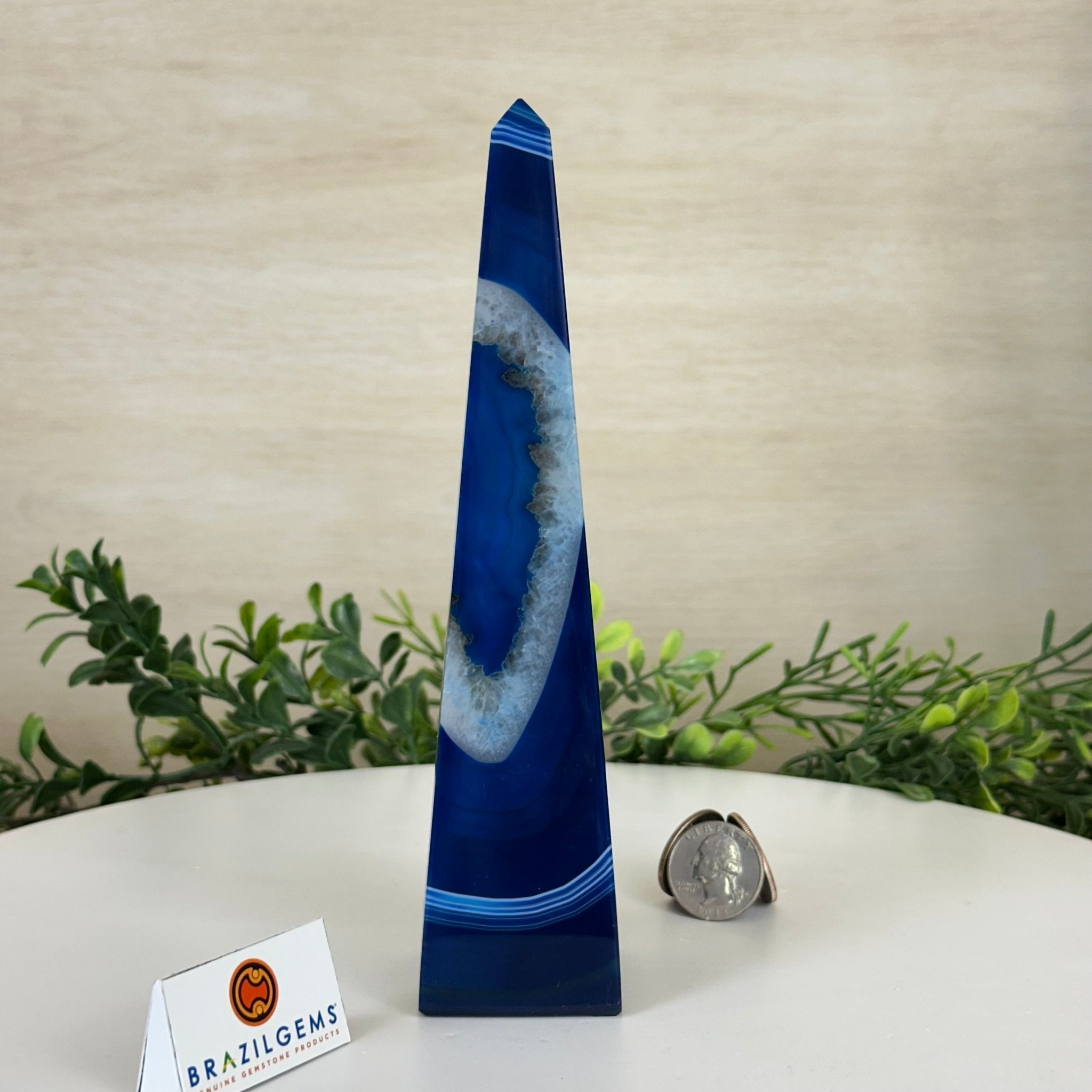 Blue Agate 4 - Sided Obelisk Tower, 7.6" Tall #3104BL - 004 - Brazil GemsBrazil GemsBlue Agate 4 - Sided Obelisk Tower, 7.6" Tall #3104BL - 004Obelisks3104BL - 004