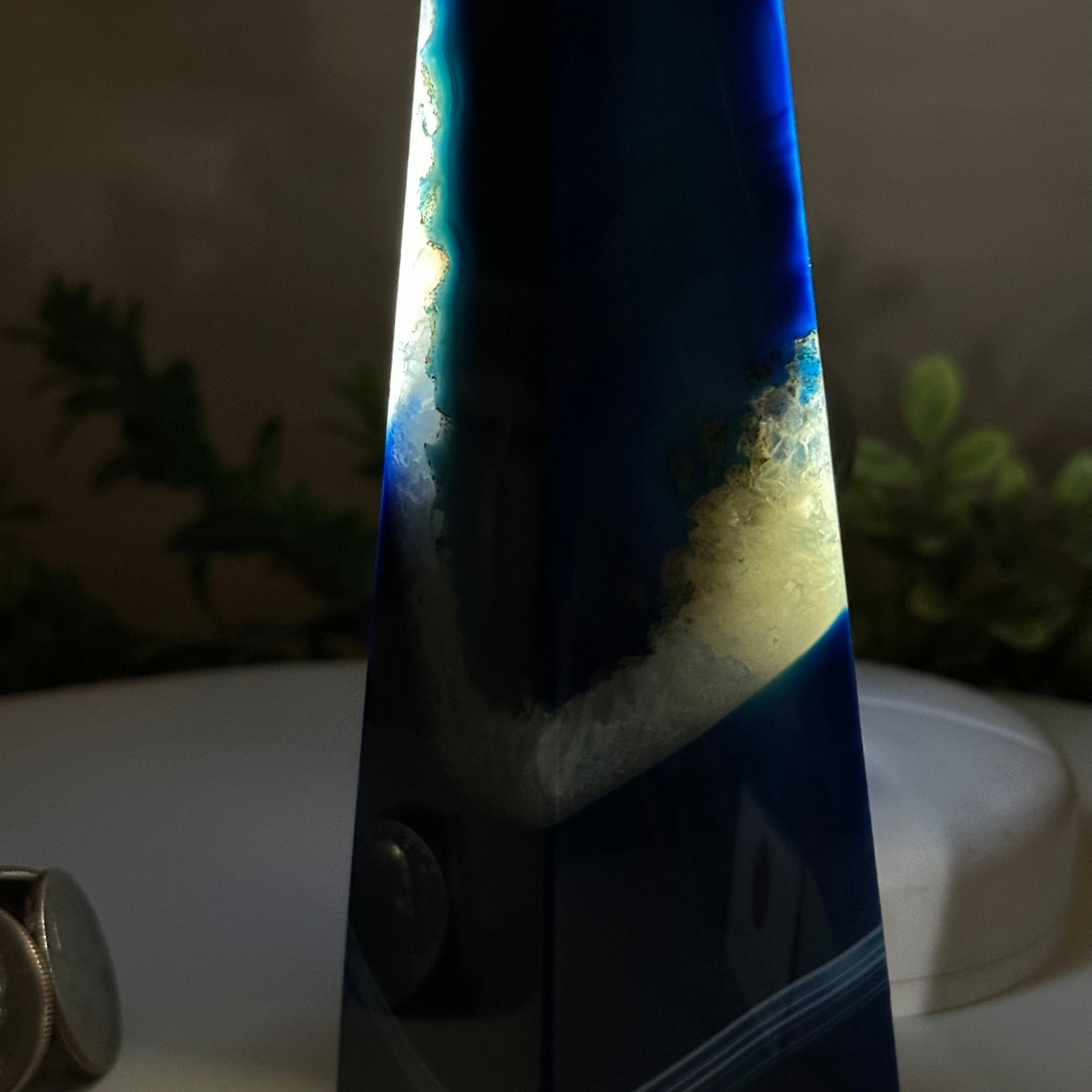 Blue Agate 4 - Sided Obelisk Tower, 7.6" Tall #3104BL - 004 - Brazil GemsBrazil GemsBlue Agate 4 - Sided Obelisk Tower, 7.6" Tall #3104BL - 004Obelisks3104BL - 004