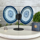 Blue Agate "Butterfly Wings" on stand, 7.5" Tall #5050BL-069 - Brazil GemsBrazil GemsBlue Agate "Butterfly Wings" on stand, 7.5" Tall #5050BL-069Agate Butterfly Wings5050BL-069