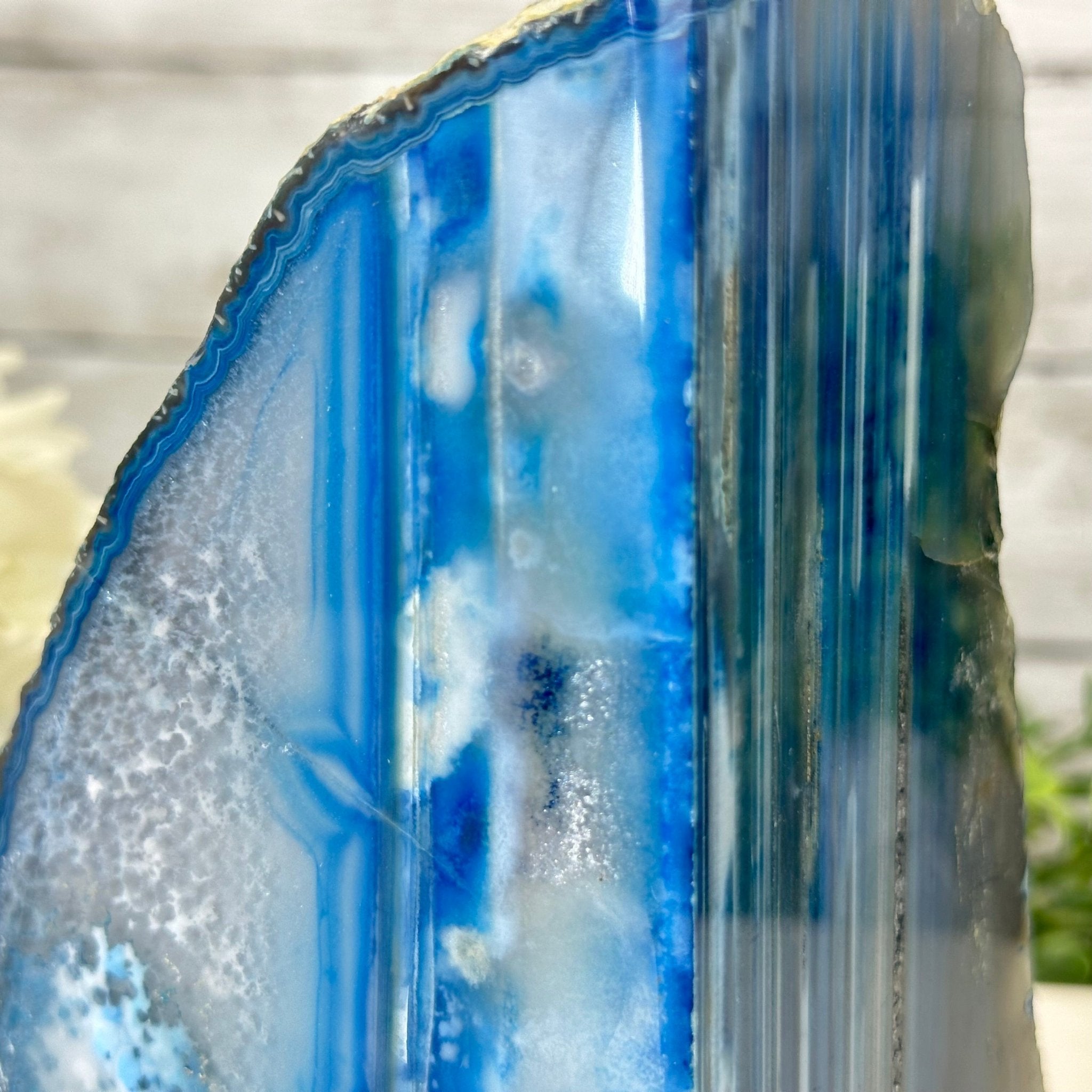 Blue Dyed Brazilian Agate Stone Bookends, 10.4 lbs & 6.7" tall #5151BL-037 - Brazil GemsBrazil GemsBlue Dyed Brazilian Agate Stone Bookends, 10.4 lbs & 6.7" tall #5151BL-037Bookends5151BL-037