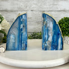 Blue Dyed Brazilian Agate Stone Bookends, 10.4 lbs & 6.7" tall #5151BL-037 - Brazil GemsBrazil GemsBlue Dyed Brazilian Agate Stone Bookends, 10.4 lbs & 6.7" tall #5151BL-037Bookends5151BL-037