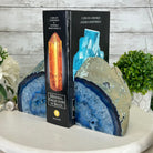 Blue Dyed Brazilian Agate Stone Bookends, 10.7 lbs & 5.7" tall #5151BL-042 - Brazil GemsBrazil GemsBlue Dyed Brazilian Agate Stone Bookends, 10.7 lbs & 5.7" tall #5151BL-042Bookends5151BL-042