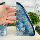 Blue Dyed Brazilian Agate Stone Bookends, 11.8 lbs & 8.5" tall #5151BL-038 - Brazil GemsBrazil GemsBlue Dyed Brazilian Agate Stone Bookends, 11.8 lbs & 8.5" tall #5151BL-038Bookends5151BL-038