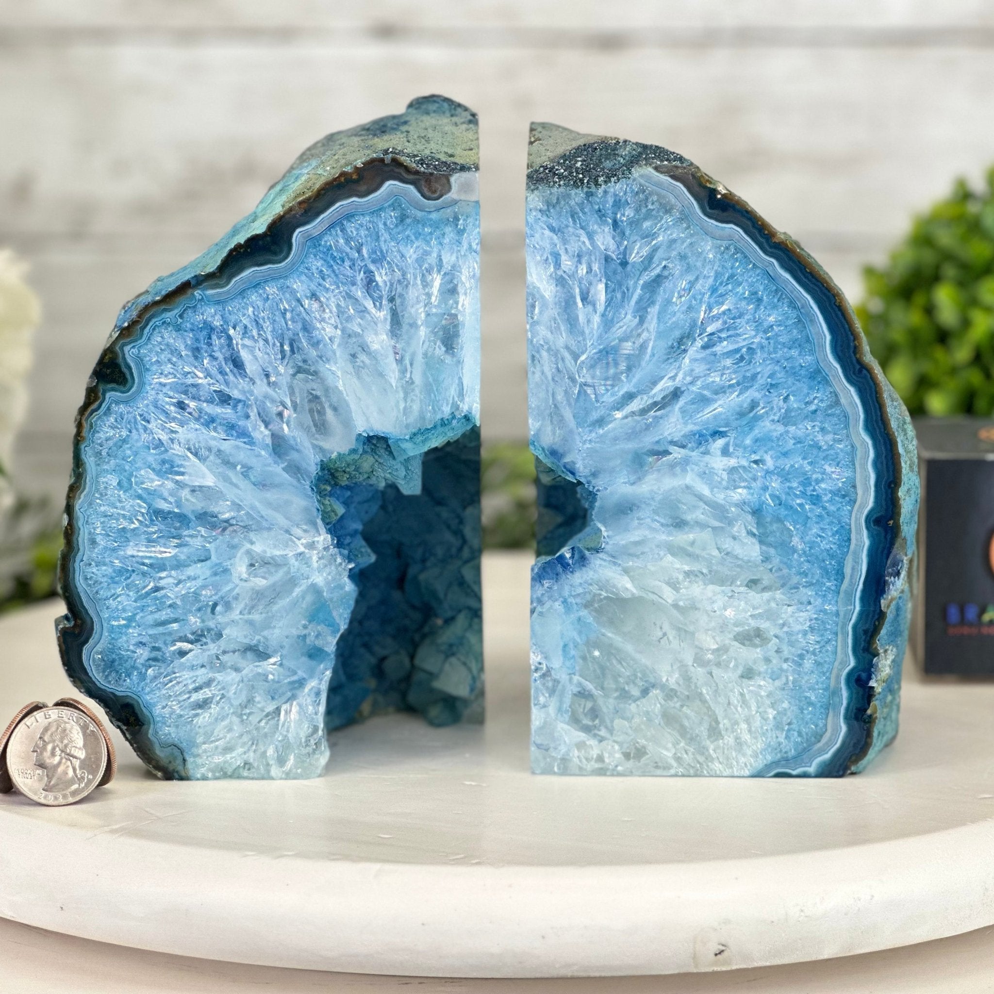 Blue store Agate Bookend