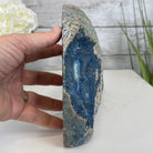 Blue Dyed Brazilian Agate Stone Bookends, 6.25" tall & 10.1 lbs #5151BL-0031 by Brazil Gems - Brazil GemsBrazil GemsBlue Dyed Brazilian Agate Stone Bookends, 6.25" tall & 10.1 lbs #5151BL-0031 by Brazil GemsBookends5151BL-0031
