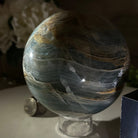 Blue Onyx Quartz Sphere on an Acrylic Stand, 5.1 lbs & 5.5" Tall #5635 - 0001 - Brazil GemsBrazil GemsBlue Onyx Quartz Sphere on an Acrylic Stand, 5.1 lbs & 5.5" Tall #5635 - 0001Spheres5635 - 0001