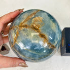 Blue Onyx Quartz Sphere on an Acrylic Stand, 5.7 lbs & 5.7" Tall #5635 - 0002 - Brazil GemsBrazil GemsBlue Onyx Quartz Sphere on an Acrylic Stand, 5.7 lbs & 5.7" Tall #5635 - 0002Spheres5635 - 0002