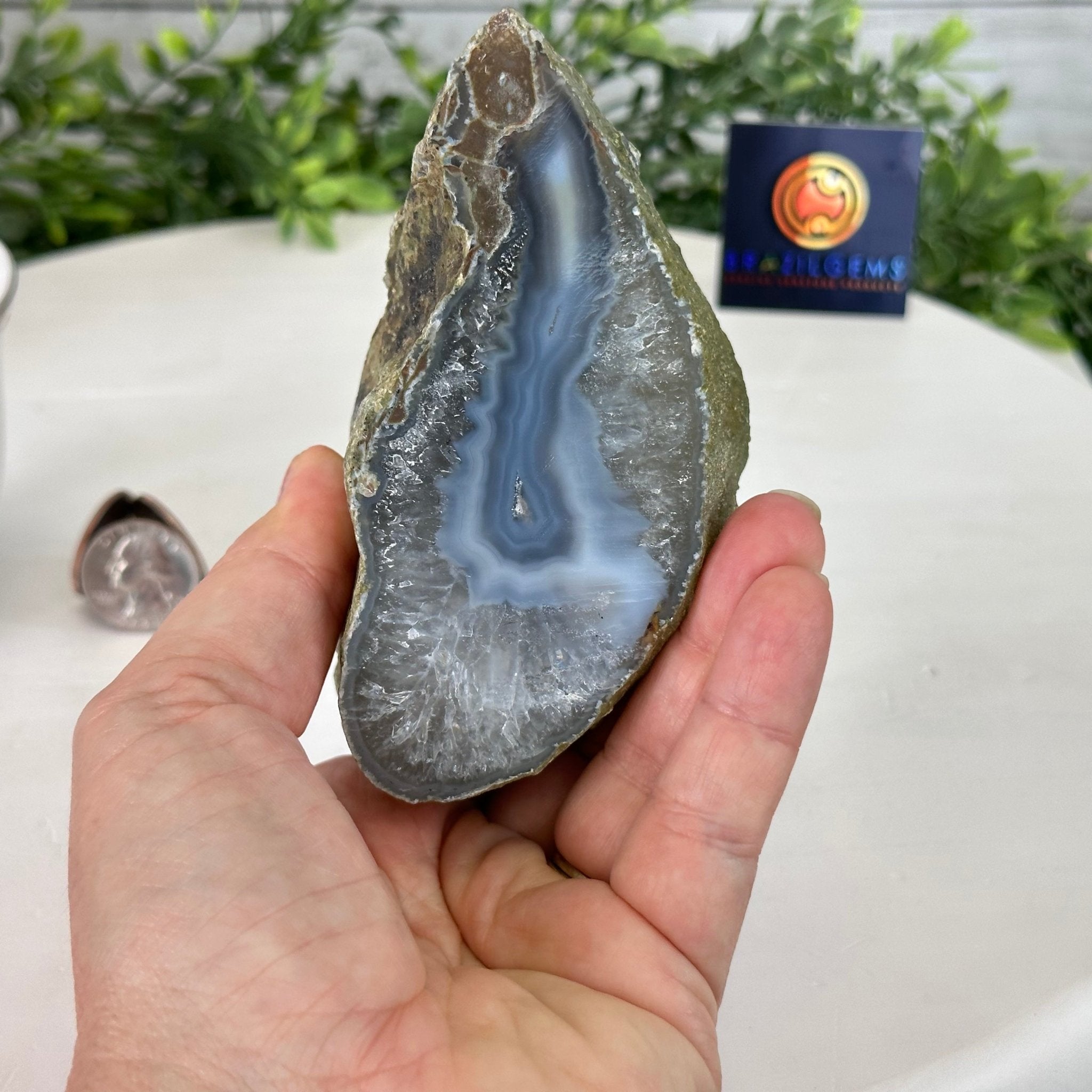 Brazilian Agate Foot & Point Crystal, 1.6 lbs & 3.3" Tall, Model #3102NA-008 by Brazil Gems - Brazil GemsBrazil GemsBrazilian Agate Foot & Point Crystal, 1.6 lbs & 3.3" Tall, Model #3102NA-008 by Brazil GemsCrystal Points3102NA-008