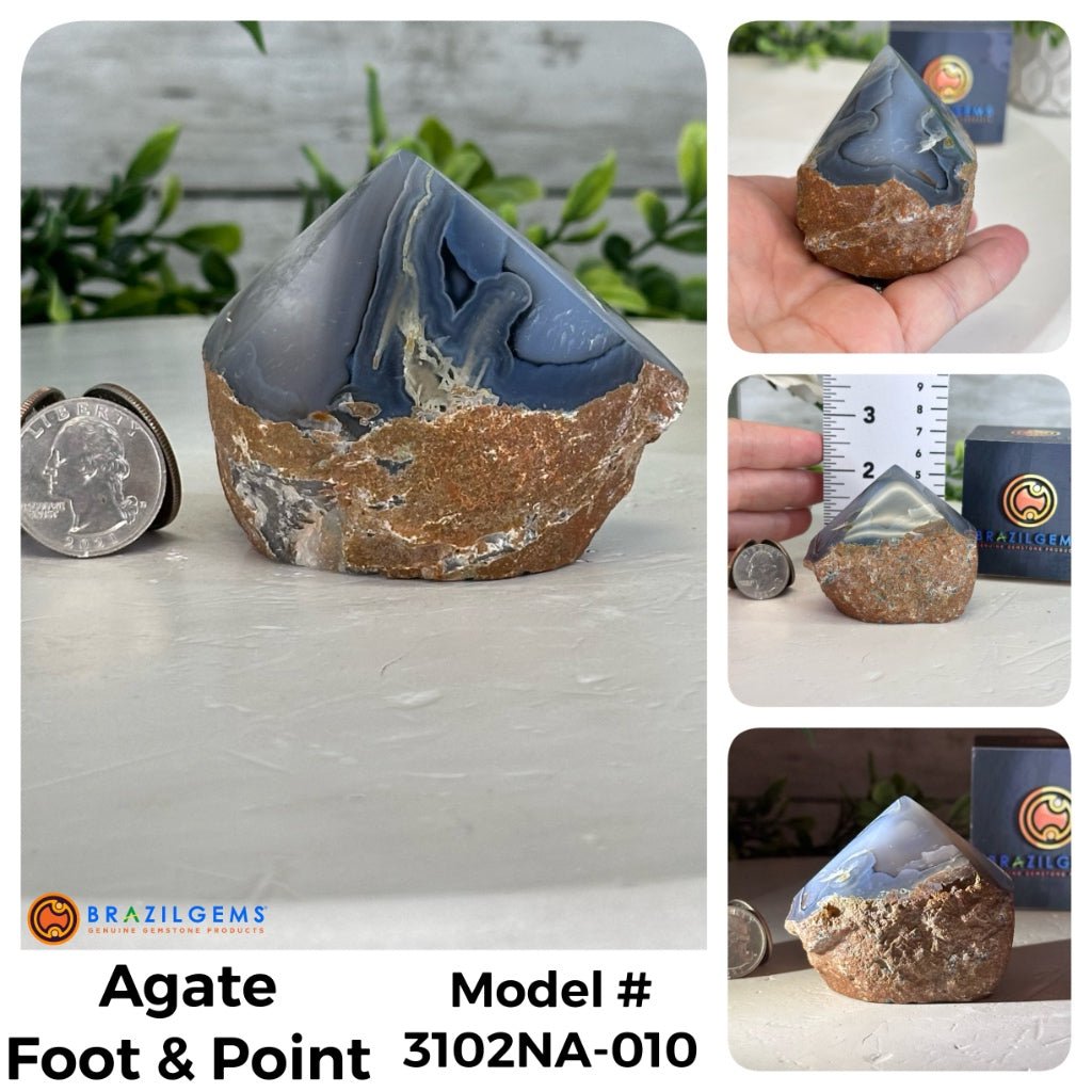 Brazilian Agate Foot & Point Crystals, Various Options #3102NA - Brazil GemsBrazil GemsBrazilian Agate Foot & Point Crystals, Various Options #3102NACrystal Points3102NA-010