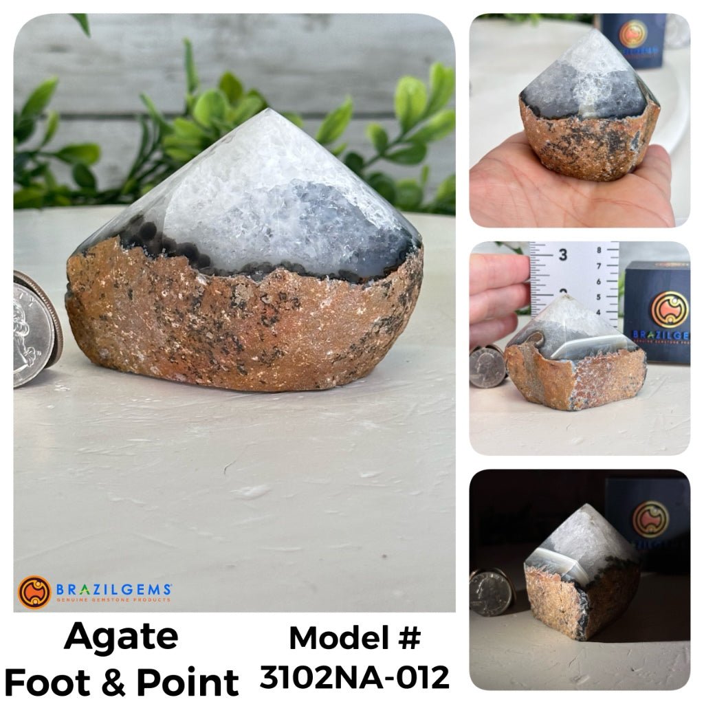 Brazilian Agate Foot & Point Crystals, Various Options #3102NA - Brazil GemsBrazil GemsBrazilian Agate Foot & Point Crystals, Various Options #3102NACrystal Points3102NA-012