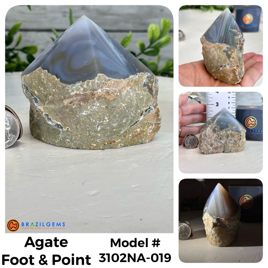 Brazilian Agate Foot & Point Crystals, Various Options #3102NA - Brazil GemsBrazil GemsBrazilian Agate Foot & Point Crystals, Various Options #3102NACrystal Points3102NA-019