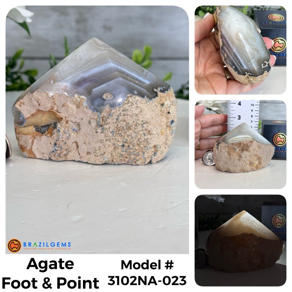 Brazilian Agate Foot & Point Crystals, Various Options #3102NA - Brazil GemsBrazil GemsBrazilian Agate Foot & Point Crystals, Various Options #3102NACrystal Points3102NA-023