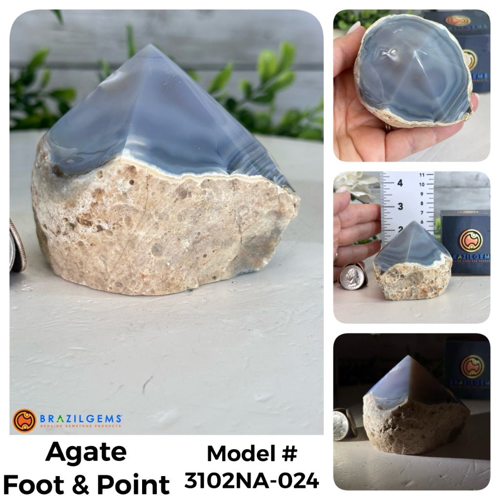 Brazilian Agate Foot & Point Crystals, Various Options #3102NA - Brazil GemsBrazil GemsBrazilian Agate Foot & Point Crystals, Various Options #3102NACrystal Points3102NA-024