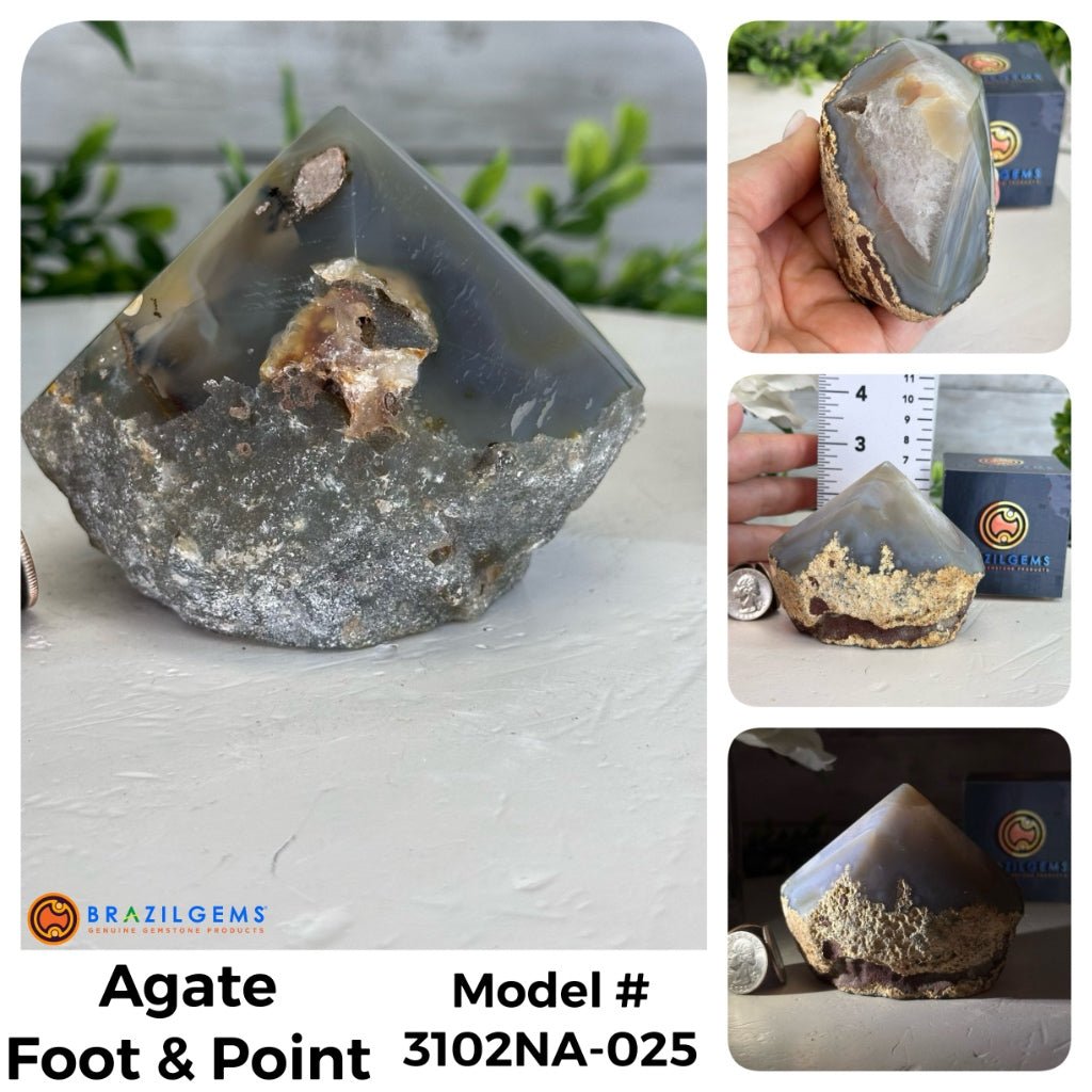 Brazilian Agate Foot & Point Crystals, Various Options #3102NA - Brazil GemsBrazil GemsBrazilian Agate Foot & Point Crystals, Various Options #3102NACrystal Points3102NA-025