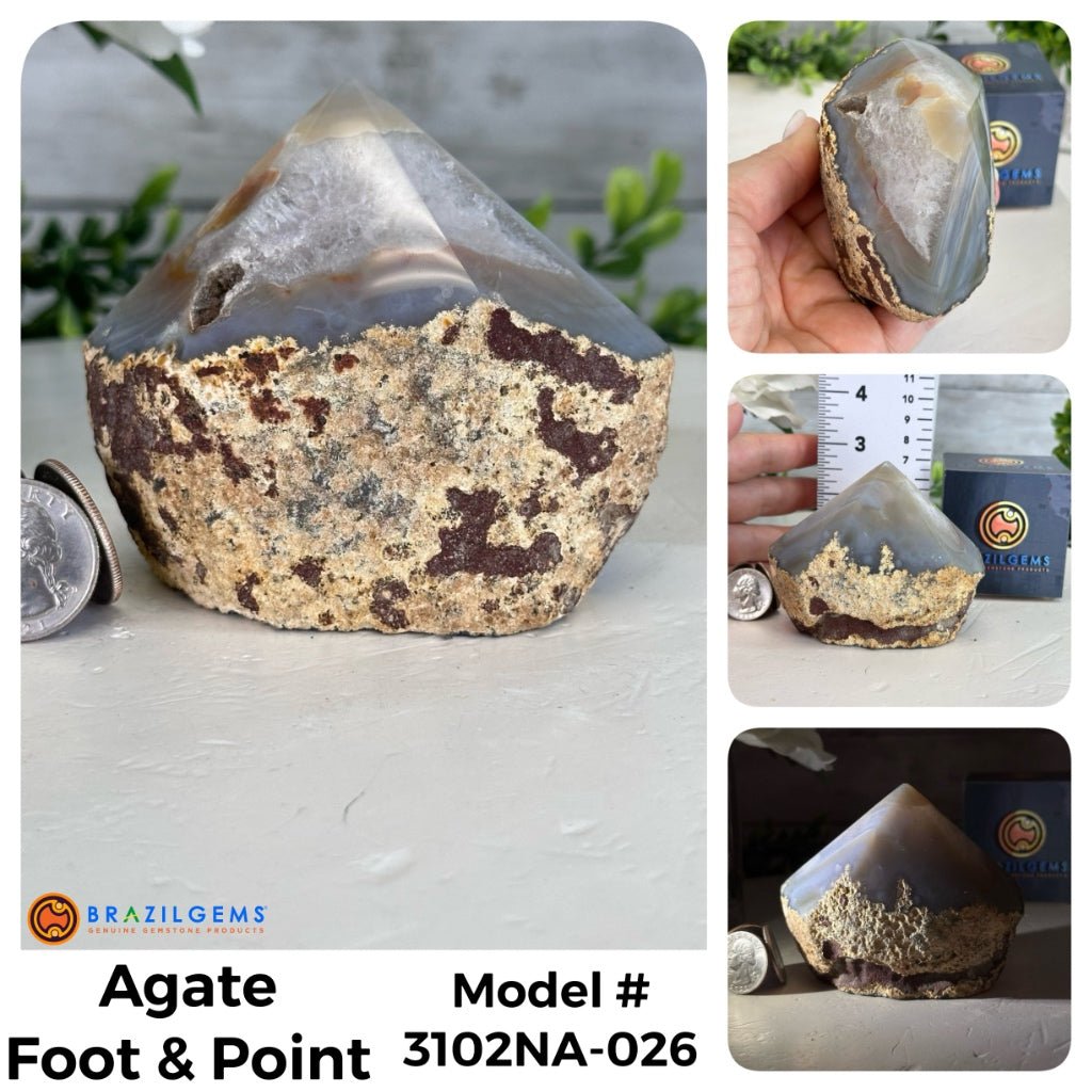 Brazilian Agate Foot & Point Crystals, Various Options #3102NA - Brazil GemsBrazil GemsBrazilian Agate Foot & Point Crystals, Various Options #3102NACrystal Points3102NA-026