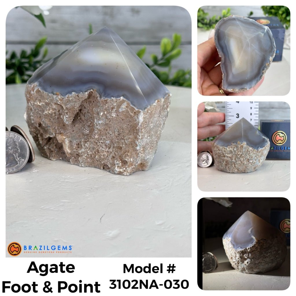 Brazilian Agate Foot & Point Crystals, Various Options #3102NA - Brazil GemsBrazil GemsBrazilian Agate Foot & Point Crystals, Various Options #3102NACrystal Points3102NA-030