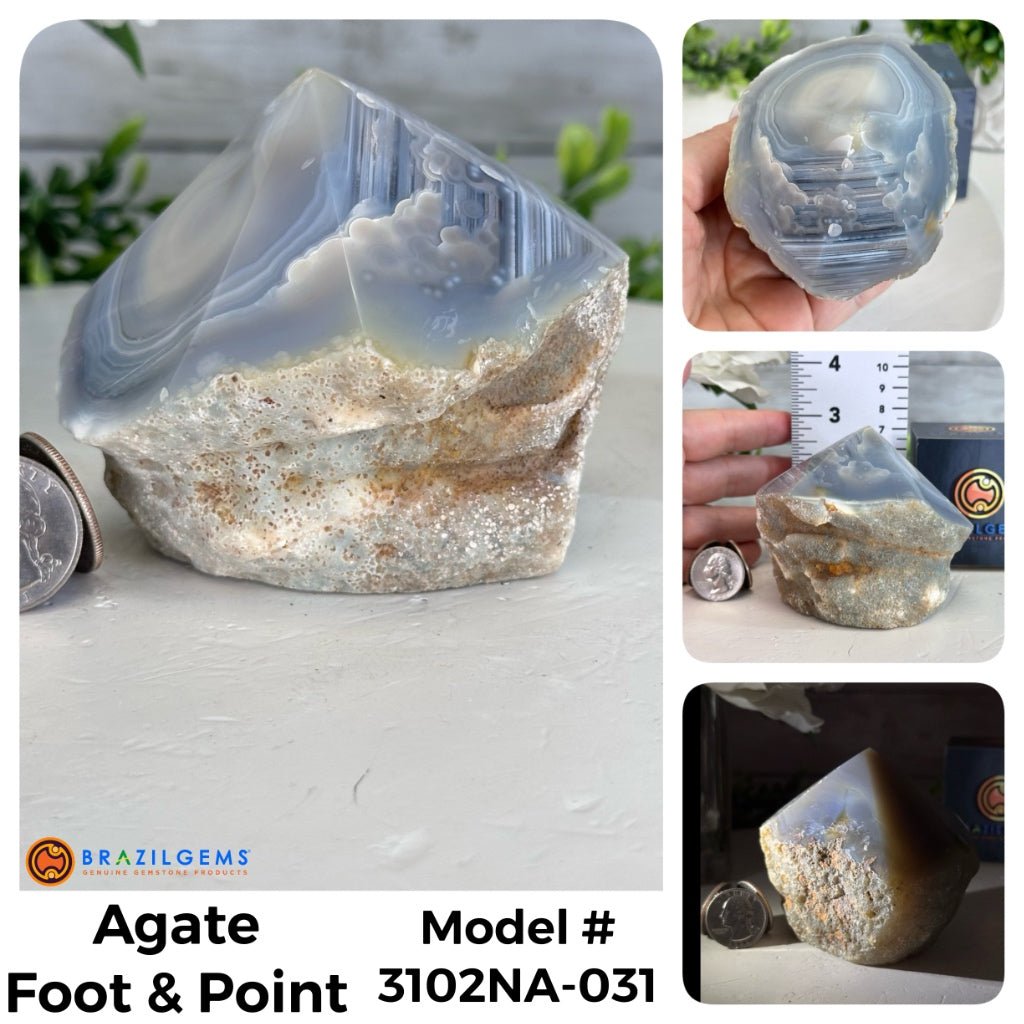 Brazilian Agate Foot & Point Crystals, Various Options #3102NA - Brazil GemsBrazil GemsBrazilian Agate Foot & Point Crystals, Various Options #3102NACrystal Points3102NA-031