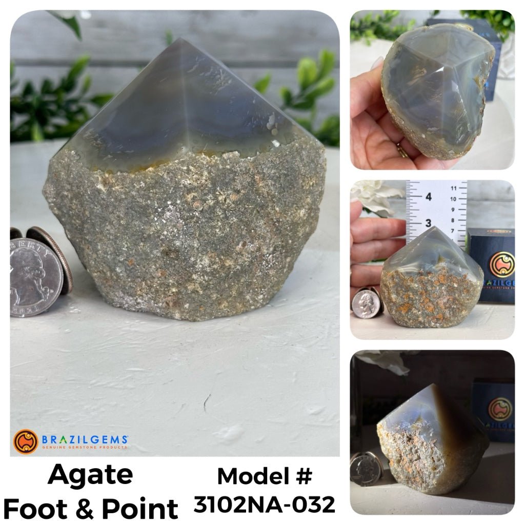 Brazilian Agate Foot & Point Crystals, Various Options #3102NA - Brazil GemsBrazil GemsBrazilian Agate Foot & Point Crystals, Various Options #3102NACrystal Points3102NA-032