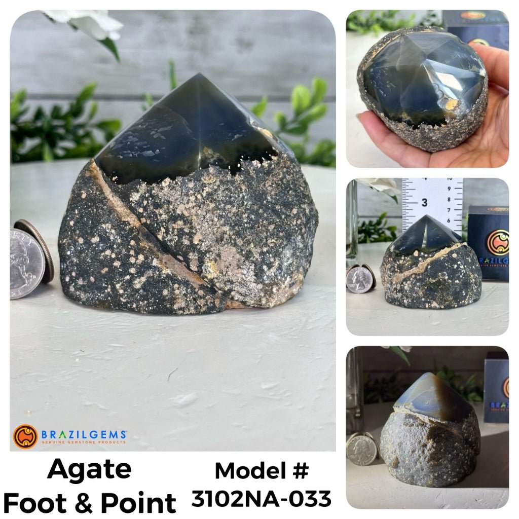 Brazilian Agate Foot & Point Crystals, Various Options #3102NA - Brazil GemsBrazil GemsBrazilian Agate Foot & Point Crystals, Various Options #3102NACrystal Points3102NA-033