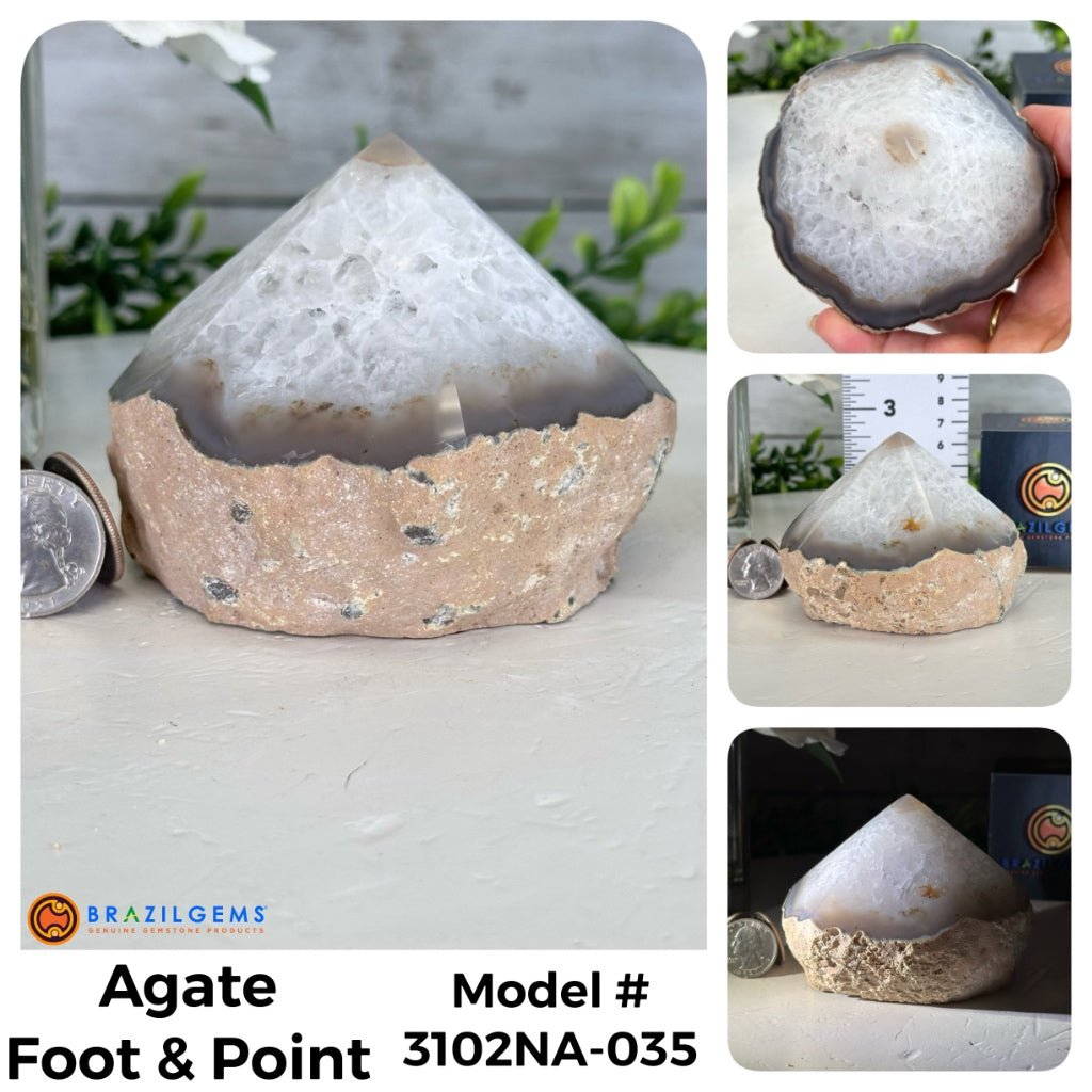 Brazilian Agate Foot & Point Crystals, Various Options #3102NA - Brazil GemsBrazil GemsBrazilian Agate Foot & Point Crystals, Various Options #3102NACrystal Points3102NA-035