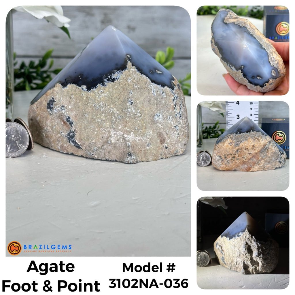Brazilian Agate Foot & Point Crystals, Various Options #3102NA - Brazil GemsBrazil GemsBrazilian Agate Foot & Point Crystals, Various Options #3102NACrystal Points3102NA-036