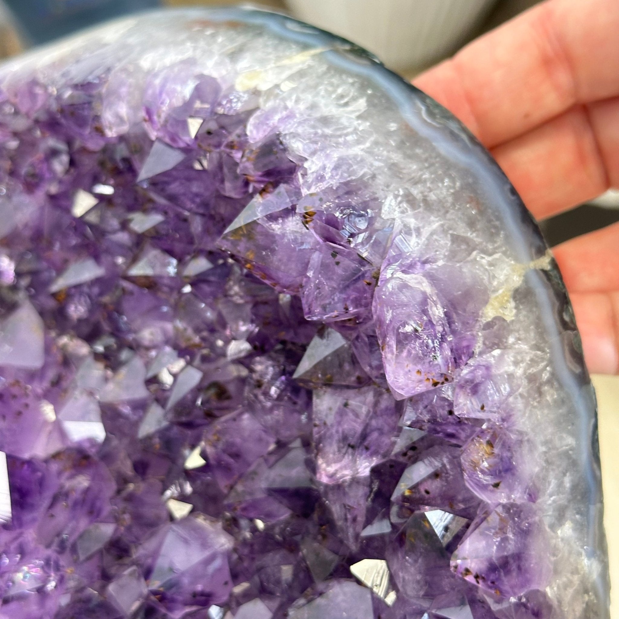 Brazilian Amethyst Geode Side Table For Sale | Brazil Gems
