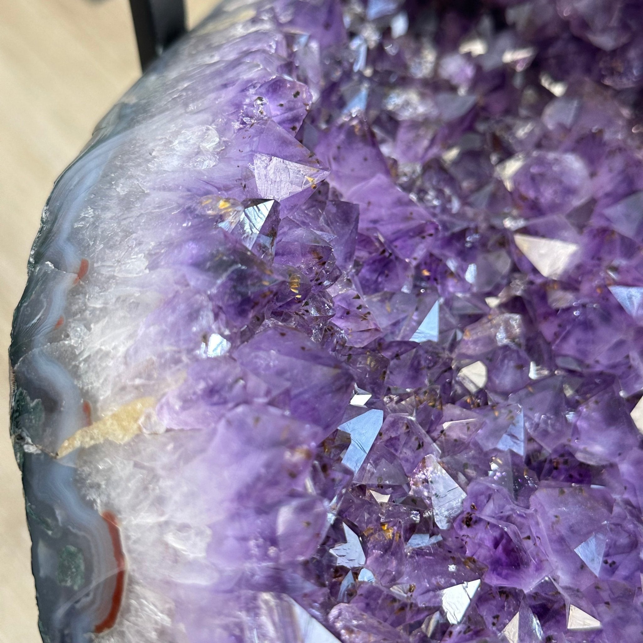 Brazilian Amethyst Geode Side Table, 31.1 lbs, 21.75" Tall #1384-0033 - Brazil GemsBrazil GemsBrazilian Amethyst Geode Side Table, 31.1 lbs, 21.75" Tall #1384-0033Tables: Side1384-0033