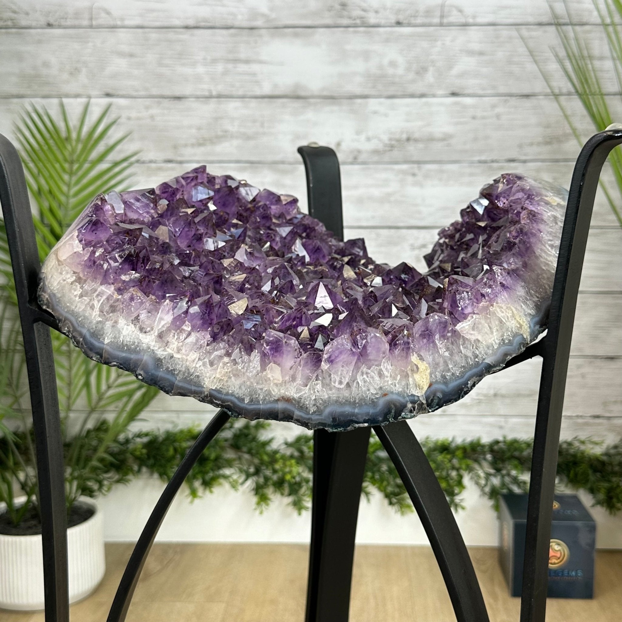 Brazilian Amethyst Geode Side Table For Sale | Brazil Gems® #1384-0033