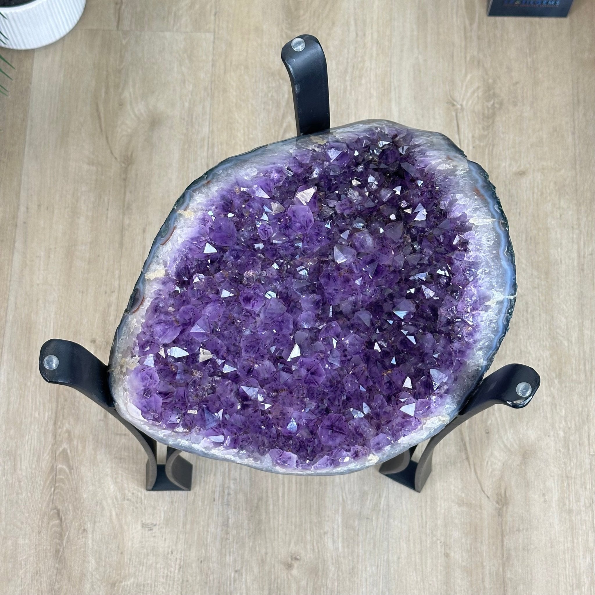 Brazilian Amethyst Geode Side Table For Sale | Brazil Gems