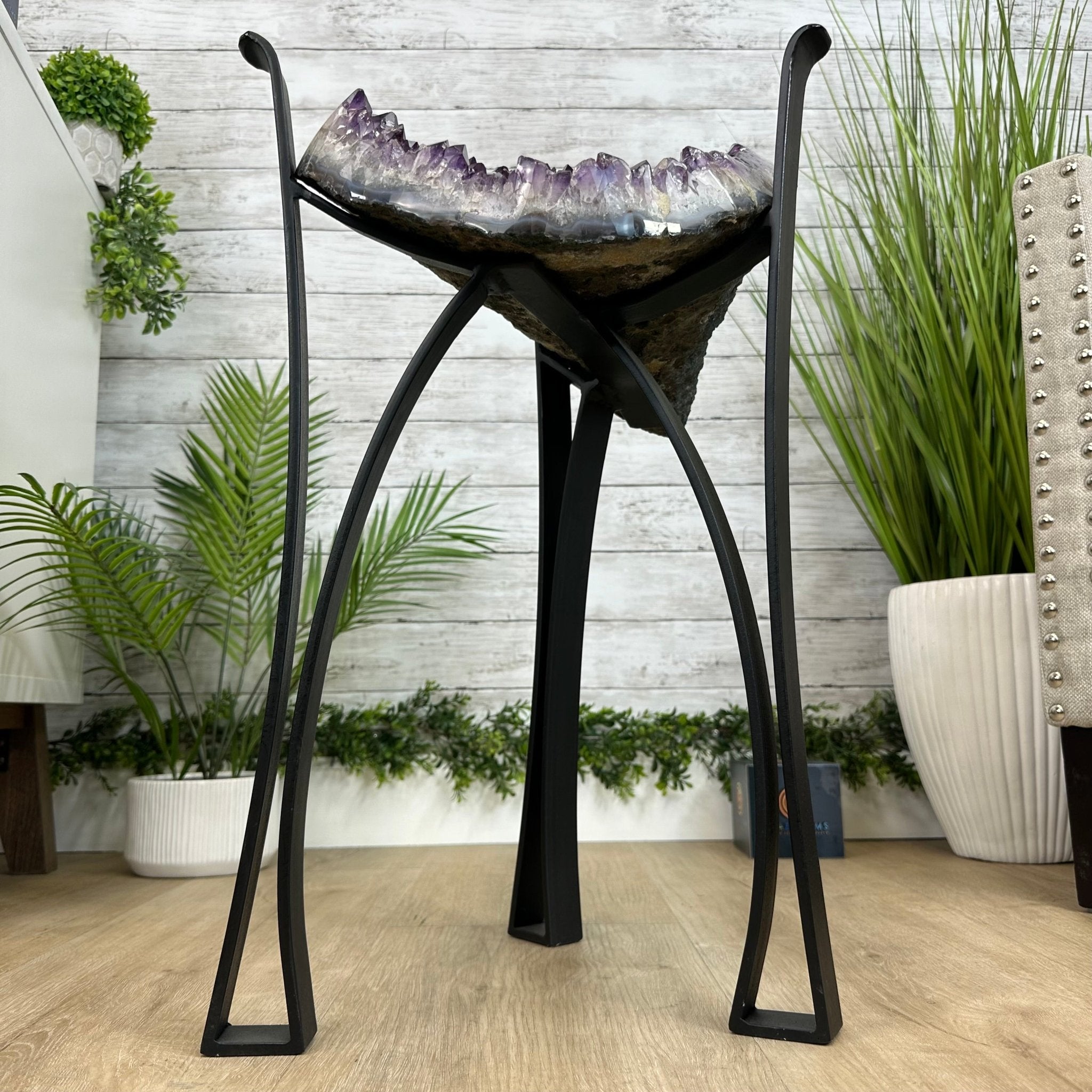 Brazilian Amethyst Geode Side Table, 31.1 lbs, 21.75" Tall #1384-0033 - Brazil GemsBrazil GemsBrazilian Amethyst Geode Side Table, 31.1 lbs, 21.75" Tall #1384-0033Tables: Side1384-0033