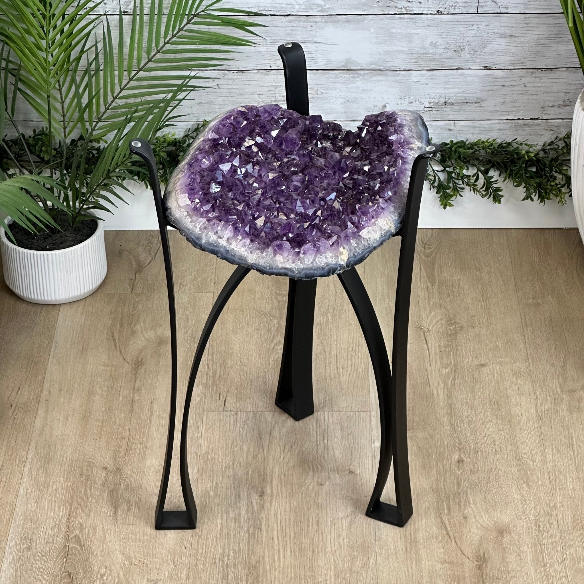 Brazilian Amethyst Geode Side Table For Sale | Brazil Gems® #1384-0033