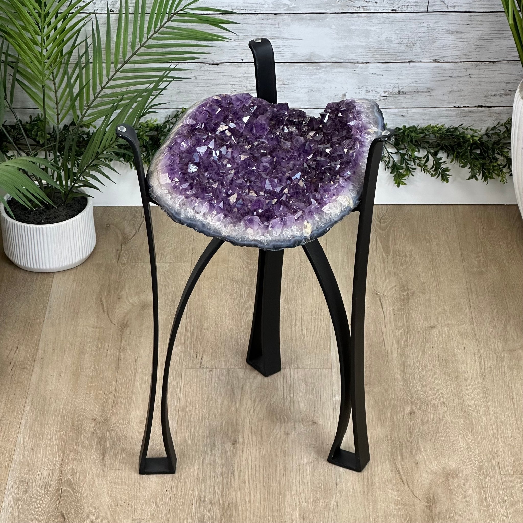 Brazilian Amethyst Geode Side Table, 31.1 lbs, 21.75" Tall #1384-0033 - Brazil GemsBrazil GemsBrazilian Amethyst Geode Side Table, 31.1 lbs, 21.75" Tall #1384-0033Tables: Side1384-0033