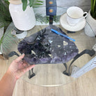 Brazilian Amethyst Geode Side Table, 35.5 lbs, 21.75" Tall #1384-0034 - Brazil GemsBrazil GemsBrazilian Amethyst Geode Side Table, 35.5 lbs, 21.75" Tall #1384-0034Tables: Side1384-0034