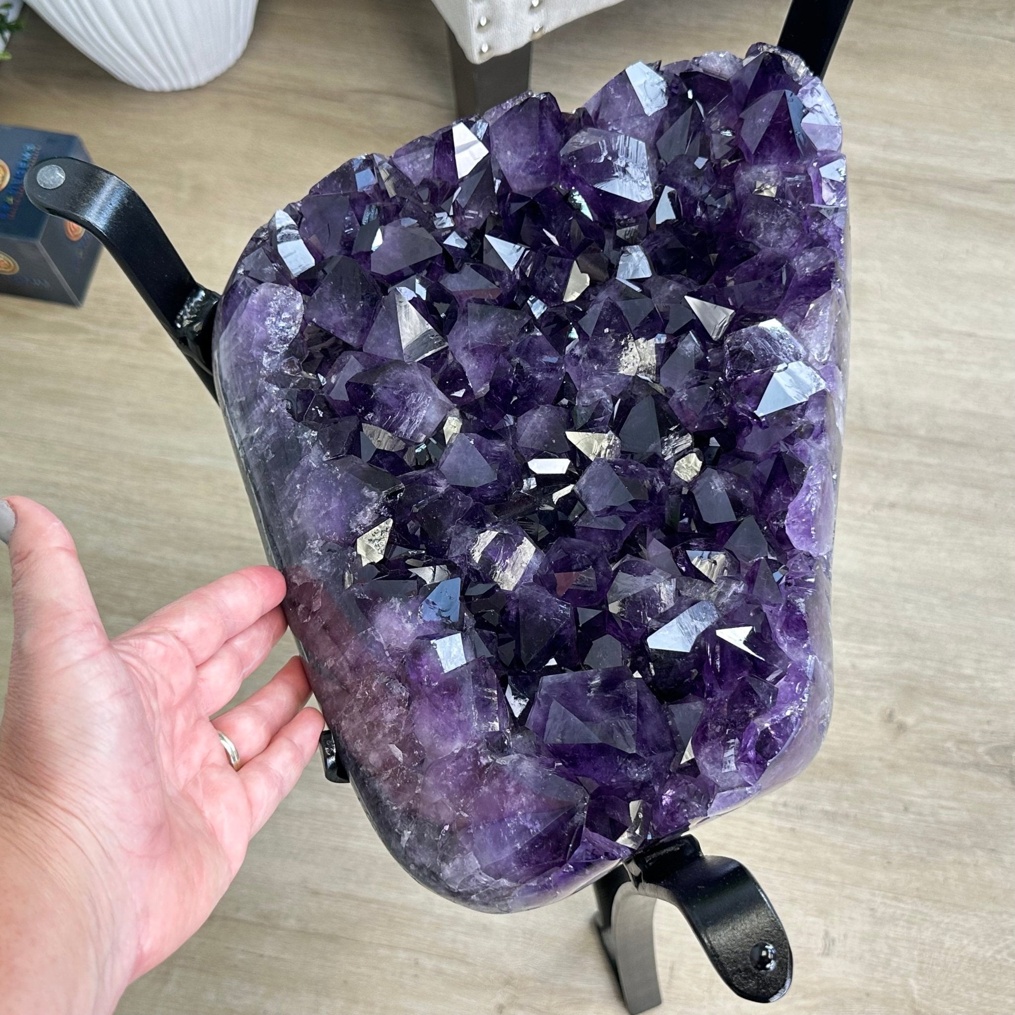 Brazilian Amethyst Geode Side Table, 35.5 lbs, 21.75" Tall #1384-0034 - Brazil GemsBrazil GemsBrazilian Amethyst Geode Side Table, 35.5 lbs, 21.75" Tall #1384-0034Tables: Side1384-0034