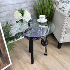 Brazilian Amethyst Geode Side Table, 36 lbs, 21.9" Tall #1384 - 0039 - Brazil GemsBrazil GemsBrazilian Amethyst Geode Side Table, 36 lbs, 21.9" Tall #1384 - 0039Tables: Side1384 - 0039