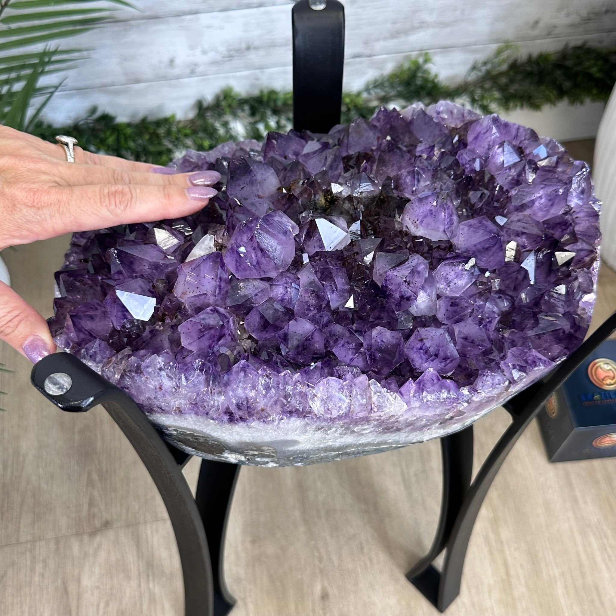 Brazilian Amethyst Geode Side Table, 38.4 lbs, 22" Tall #1384 - 0040 - Brazil GemsBrazil GemsBrazilian Amethyst Geode Side Table, 38.4 lbs, 22" Tall #1384 - 0040Tables: Side1384 - 0040