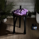 Brazilian Amethyst Geode Side Table, 38.4 lbs, 22" Tall #1384 - 0040 - Brazil GemsBrazil GemsBrazilian Amethyst Geode Side Table, 38.4 lbs, 22" Tall #1384 - 0040Tables: Side1384 - 0040