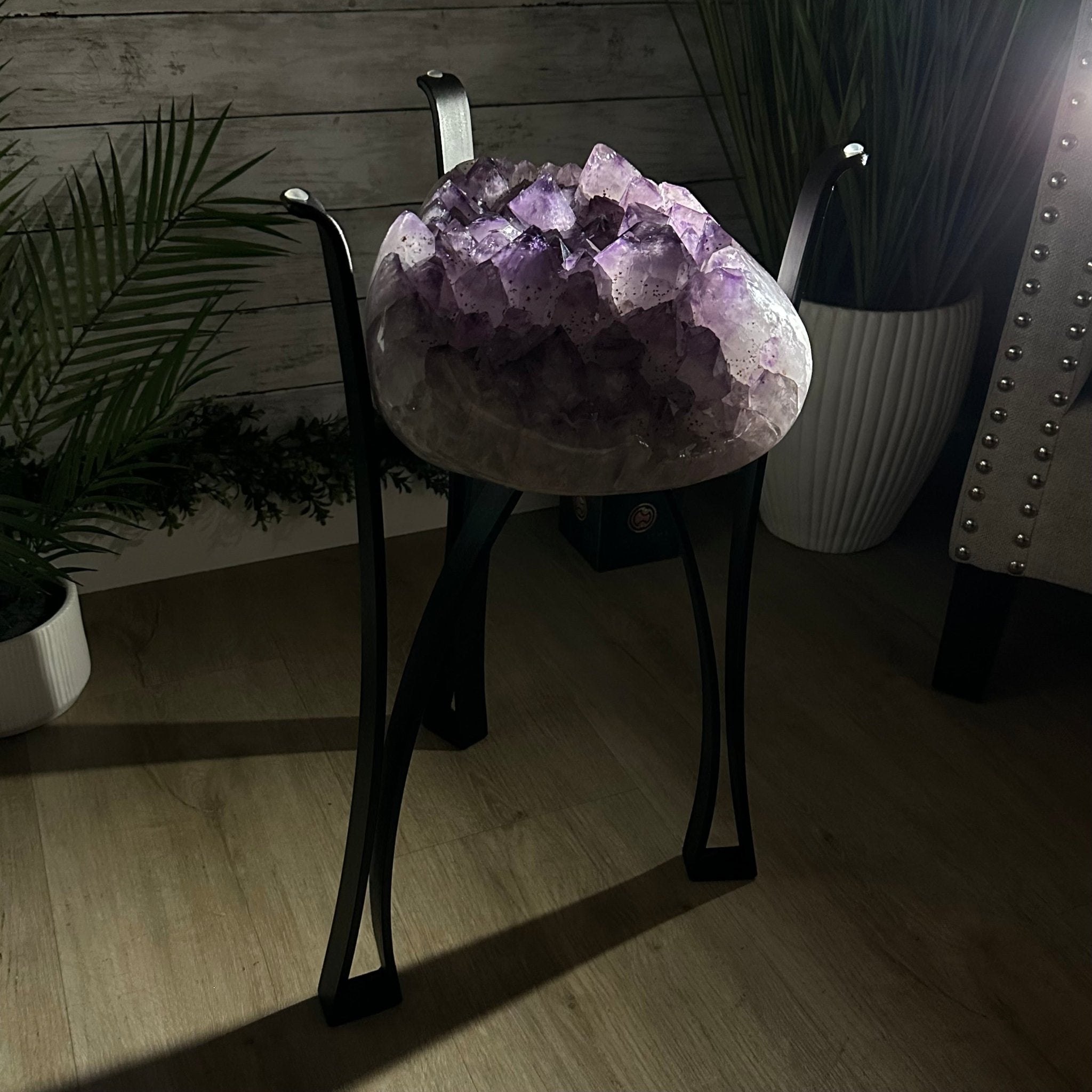 Brazilian Amethyst Geode Side Table For Sale | Brazil Gems